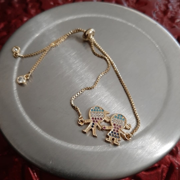 Gold Charm Bracelet with Colorful Accents - Picture 1 of 2